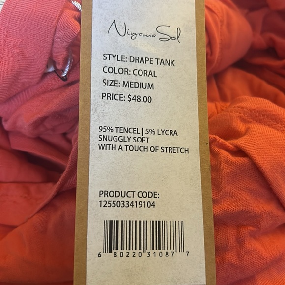 NWT Niyama Sol Yoga Drape Tank Orange/ Med-L-XL - Picture 3 of 6